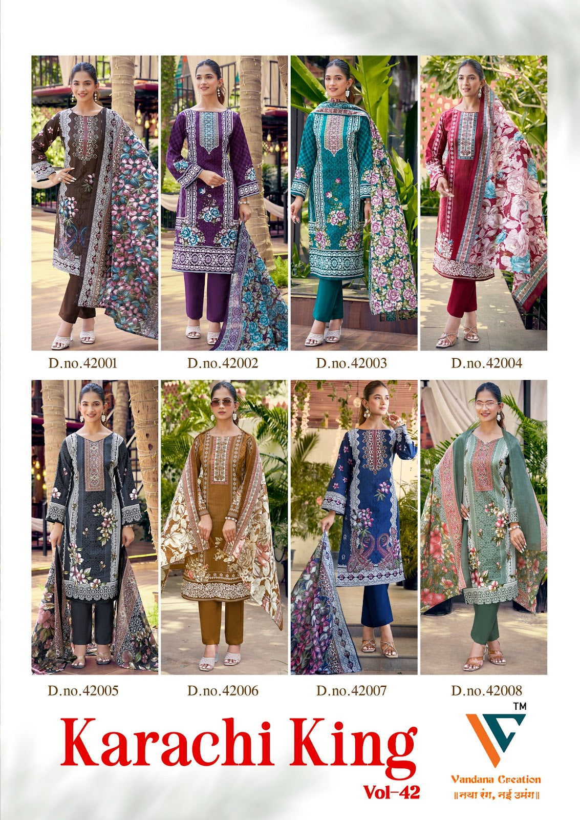 Karachi King Vol 42 Vandana Creation Mix Cotton Karachi Salwar Suits Supplier Gujarat