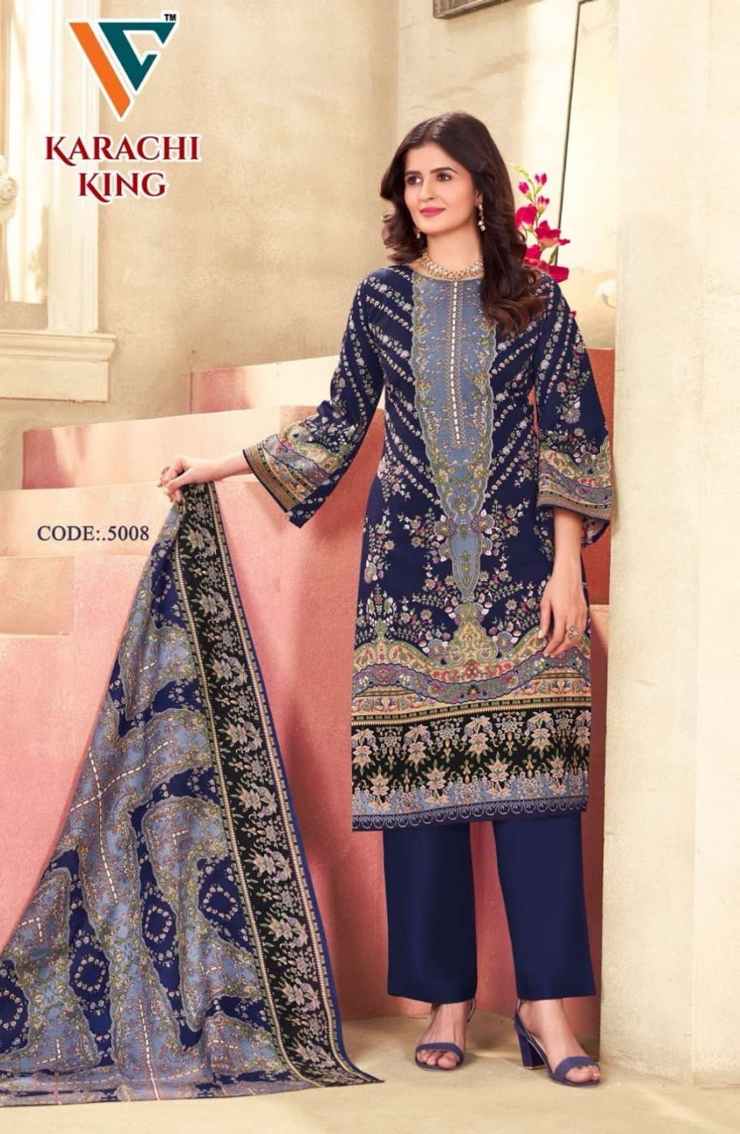 Karachi King Vol 5 Vandana Creation Cotton Pant Style Suits Wholesaler