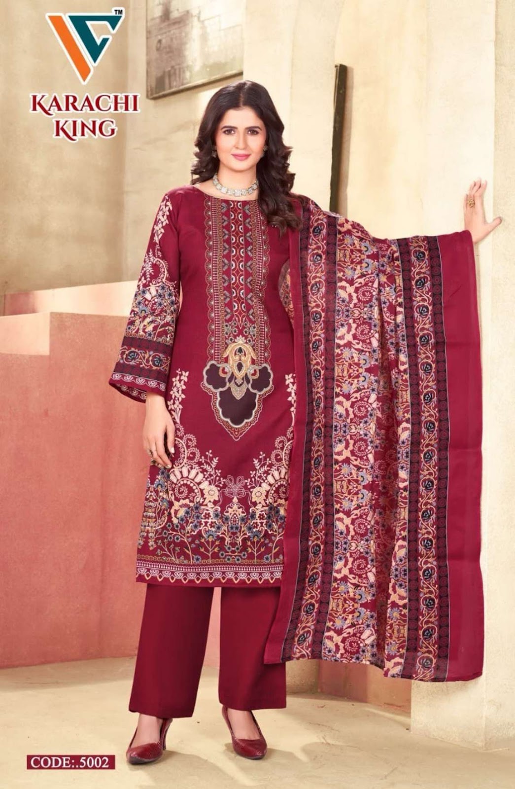 Karachi King Vol 5 Vandana Creation Cotton Pant Style Suits Wholesaler