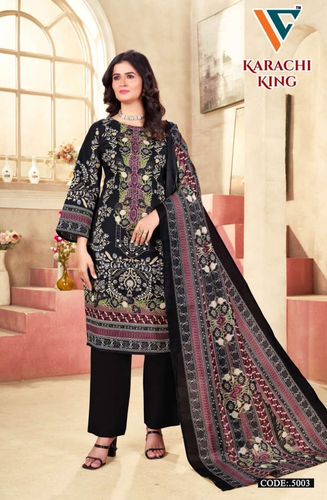 Karachi King Vol 5 Vandana Creation Cotton Pant Style Suits Wholesaler