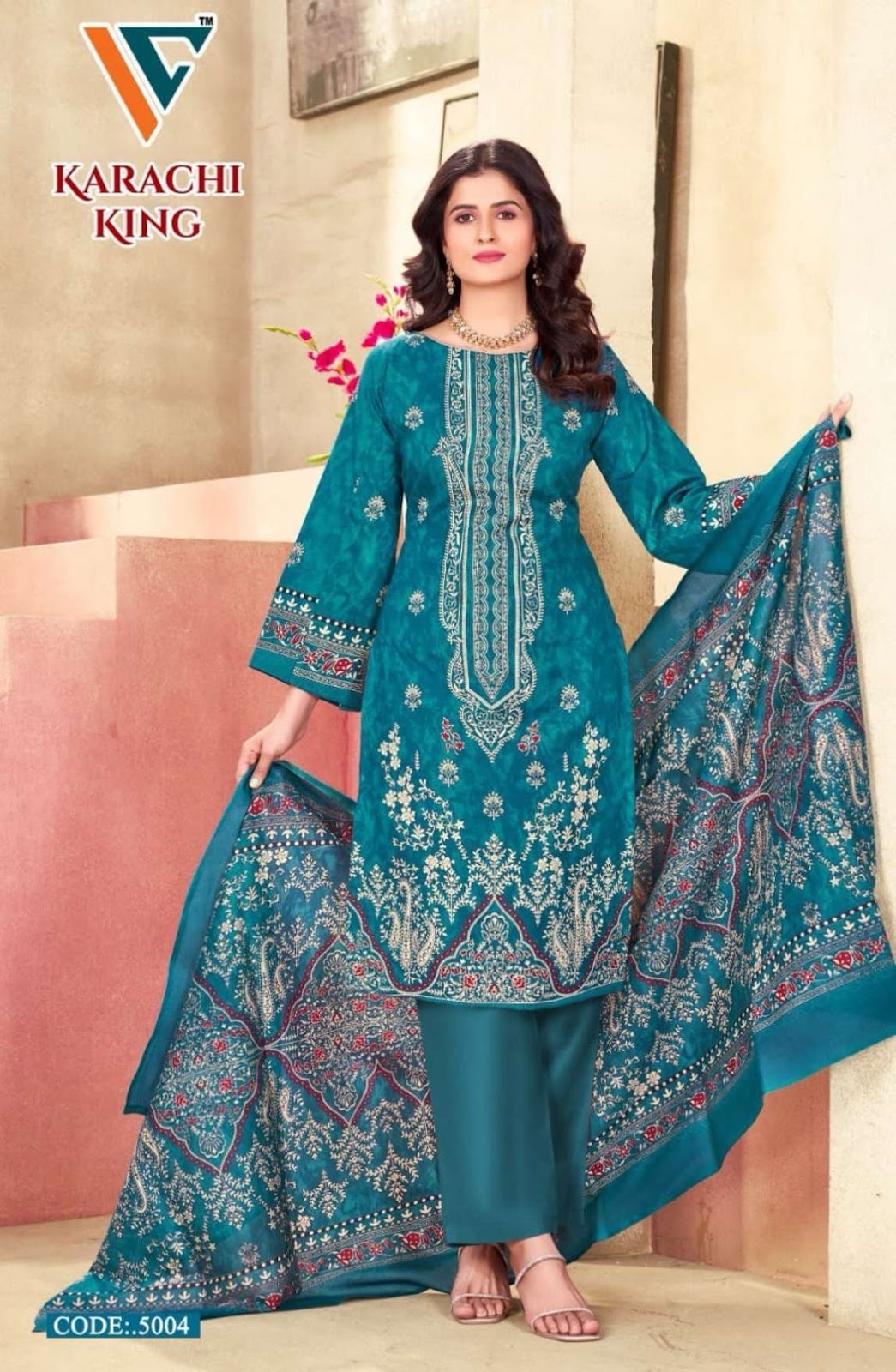 Karachi King Vol 5 Vandana Creation Cotton Pant Style Suits Wholesaler