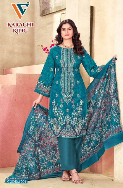 Karachi King Vol 5 Vandana Creation Cotton Pant Style Suits Wholesaler