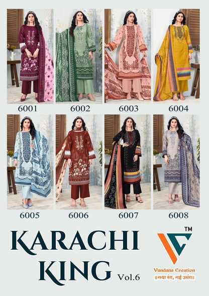 Karachi King Vol 6 Vandana Creation Cotton Pant Style Suits Supplier