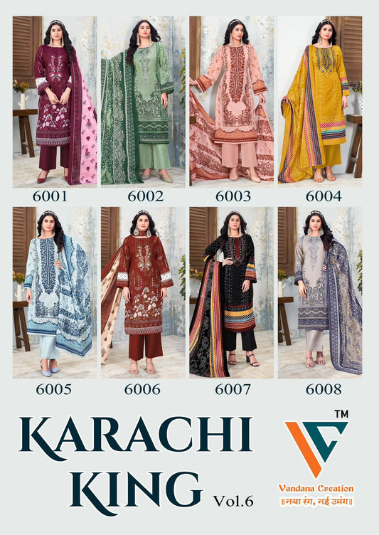Karachi King Vol 6 Vandana Creation Cotton Pant Style Suits Supplier