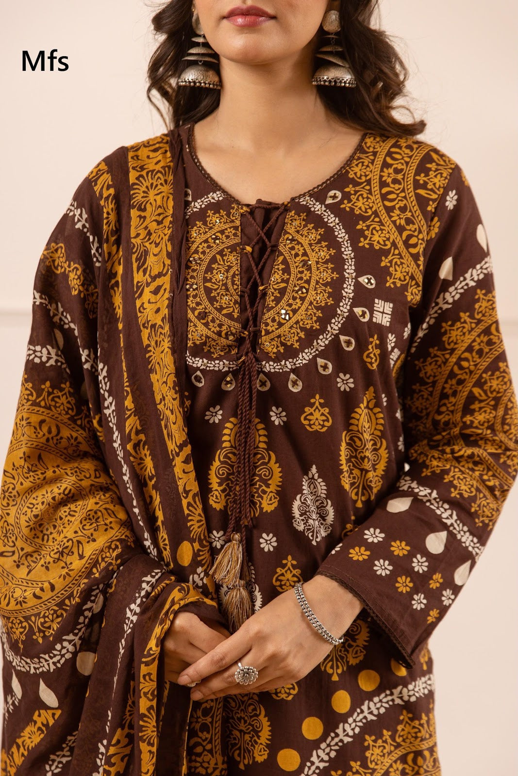 Karachi Style 040926 Mfs Cotton Readymade Plazzo Style Suits Wholesaler