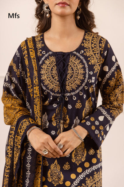 Karachi Style 040926 Mfs Cotton Readymade Plazzo Style Suits Wholesaler