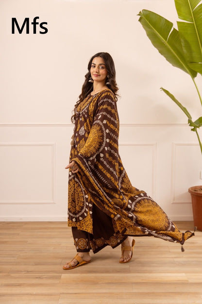 Karachi Style 040926 Mfs Cotton Readymade Plazzo Style Suits Wholesaler