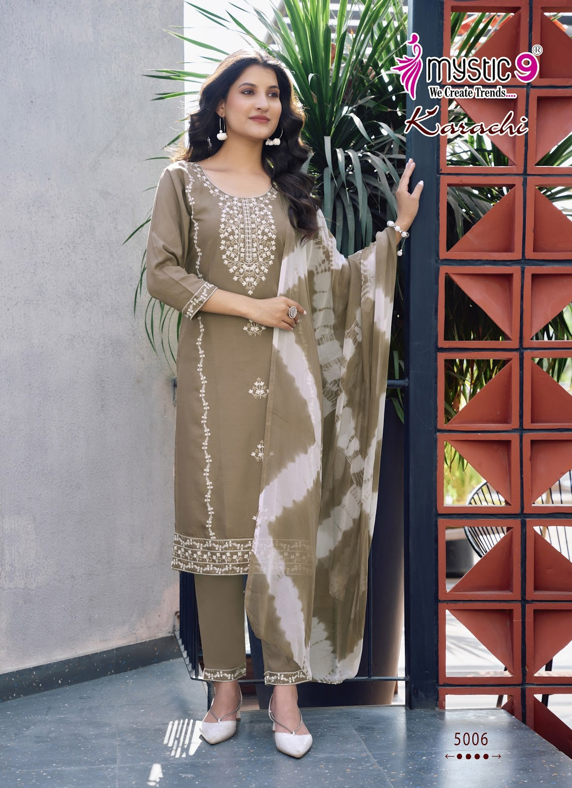 Karachi Vol 5 Mystic 9 Heavy Rayon Readymade Suits Exporter Ahmedabad