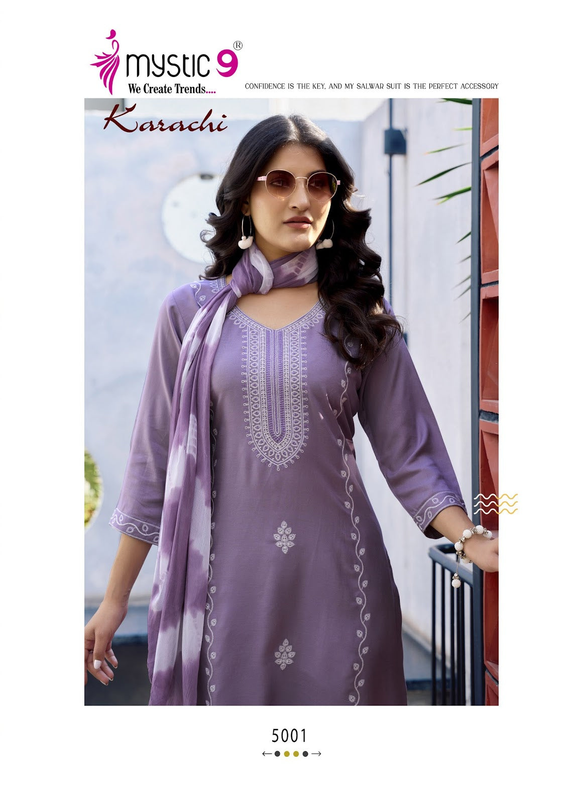 Karachi Vol 5 Mystic 9 Heavy Rayon Readymade Suits Exporter Ahmedabad