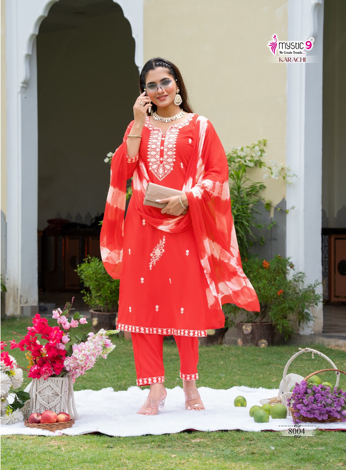 Karachi Vol 8 Mystic 9 Rayon Readymade Pant Style Suits Exporter Gujarat