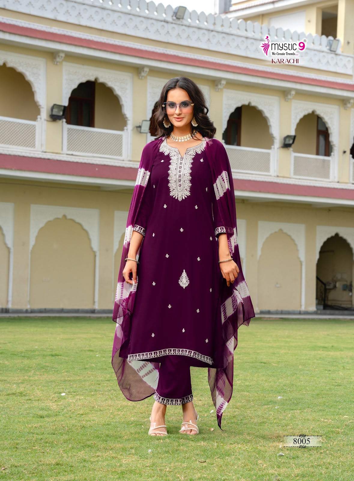 Karachi Vol 8 Mystic 9 Rayon Readymade Pant Style Suits Exporter Gujarat
