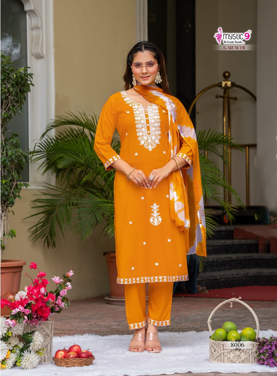 Karachi Vol 8 Mystic 9 Rayon Readymade Pant Style Suits Exporter Gujarat