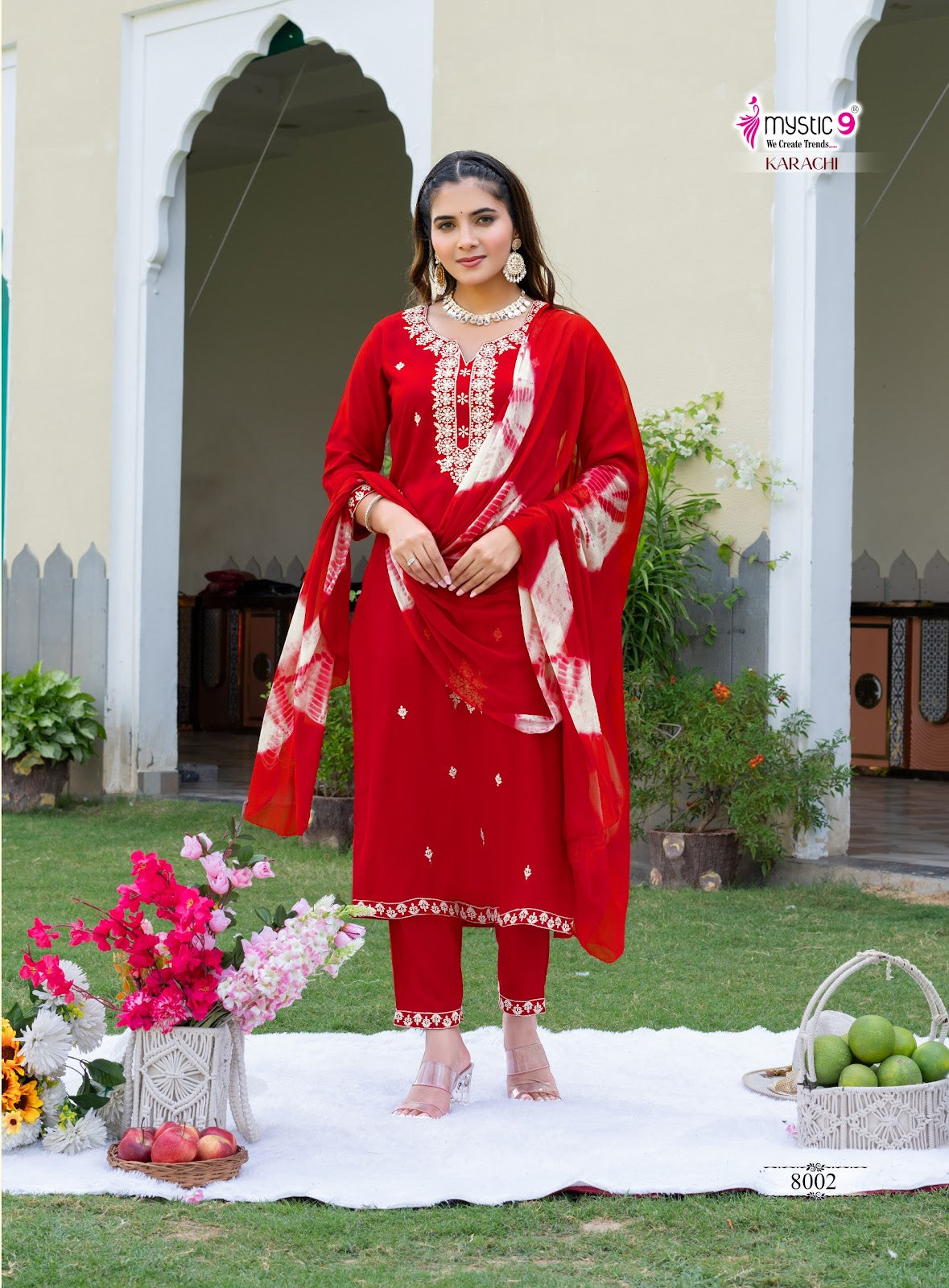 Karachi Vol 8 Mystic 9 Rayon Readymade Pant Style Suits Exporter Gujarat