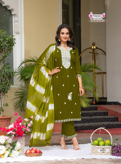Karachi Vol 8 Mystic 9 Rayon Readymade Pant Style Suits Exporter Gujarat