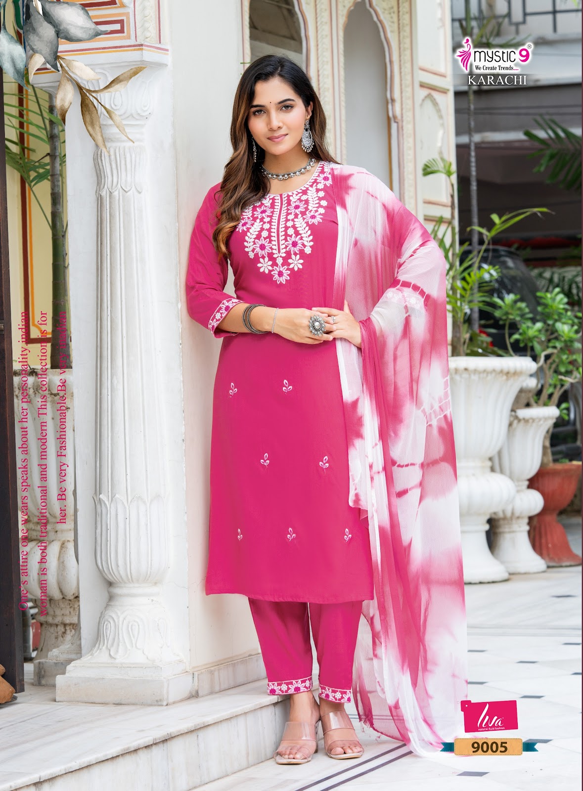 Karachi Vol 9 Mystic 9 Rayon Readymade Pant Style Suits Wholesale Rate