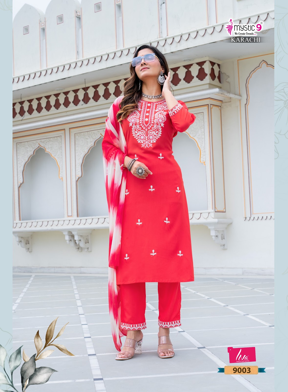 Karachi Vol 9 Mystic 9 Rayon Readymade Pant Style Suits Wholesale Rate