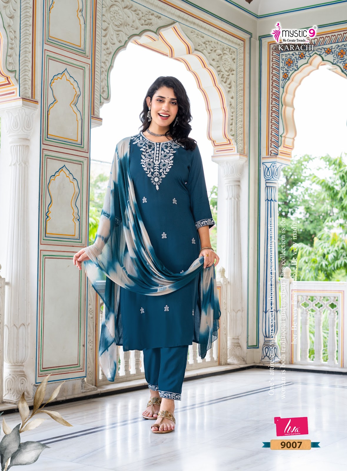 Karachi Vol 9 Mystic 9 Rayon Readymade Pant Style Suits Wholesale Rate