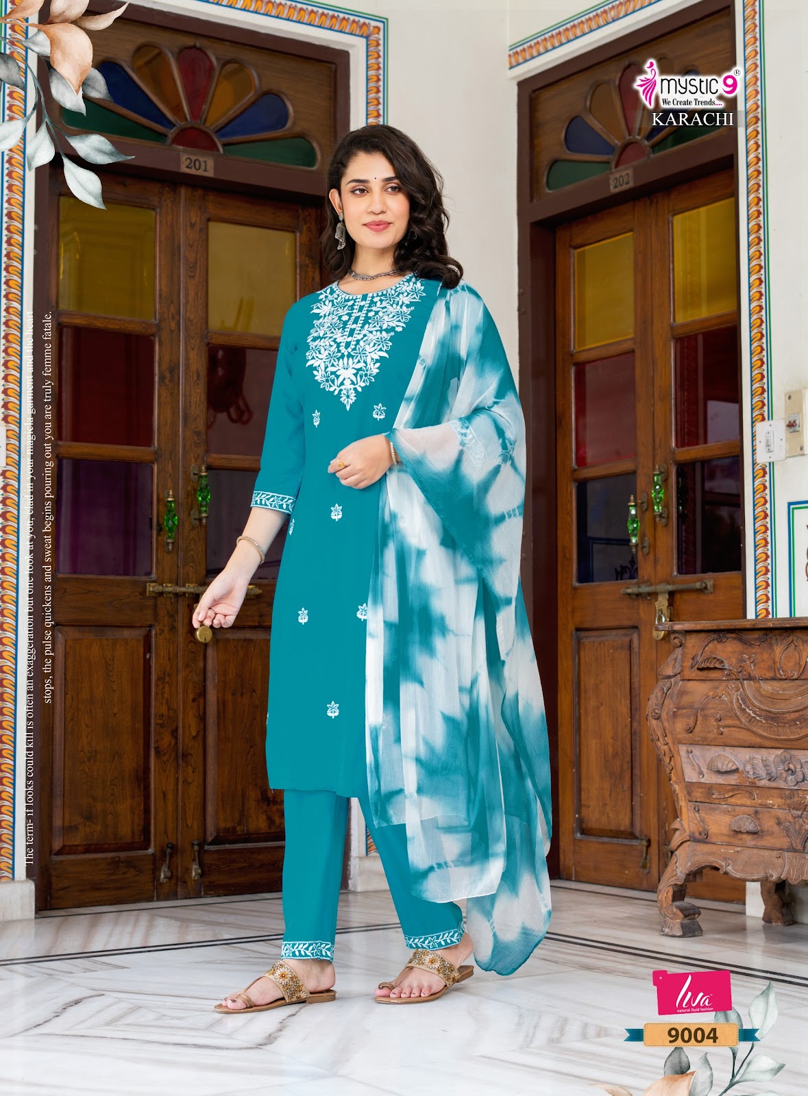 Karachi Vol 9 Mystic 9 Rayon Readymade Pant Style Suits Wholesale Rate