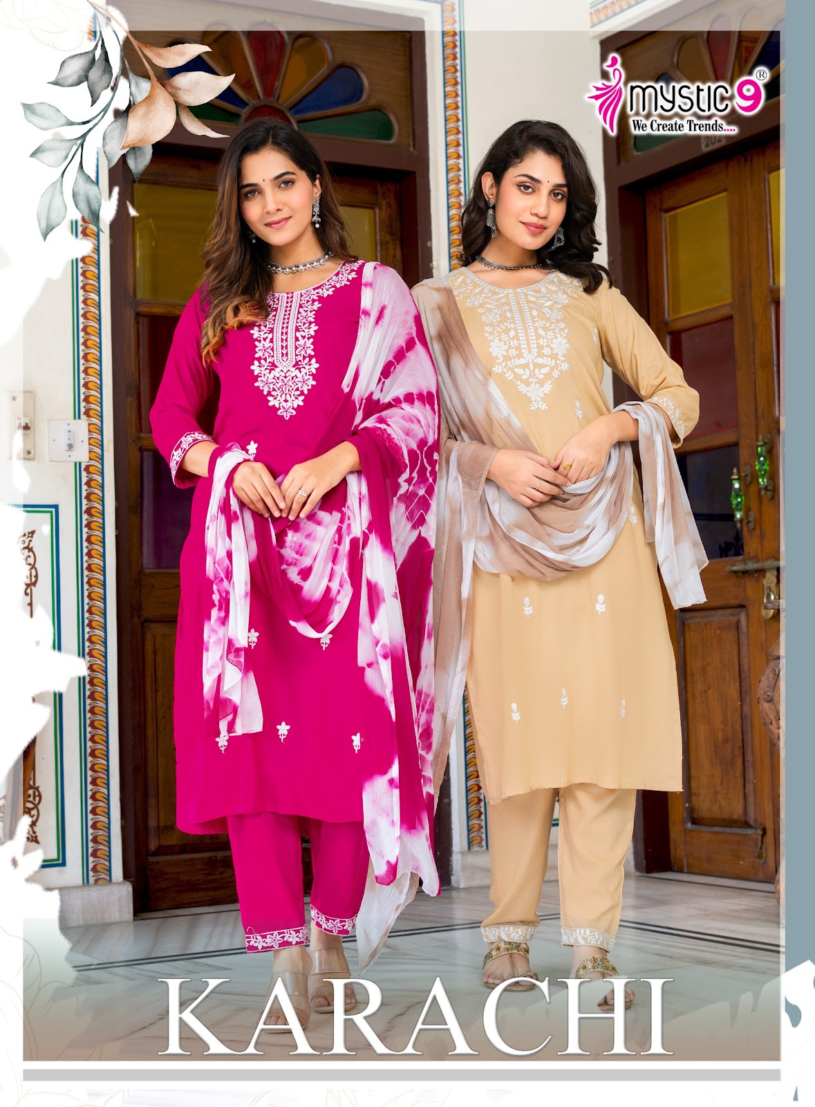 Karachi Vol 9 Mystic 9 Rayon Readymade Pant Style Suits Wholesale Rate