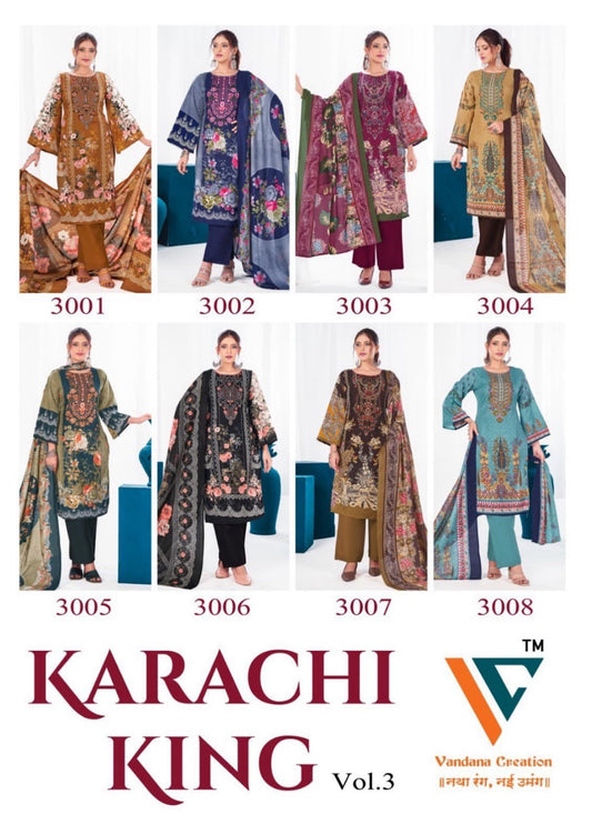 Karachi? King? Vol 3 Vandana Creation Cotton Pant Style Suits Exporter Ahmedabad