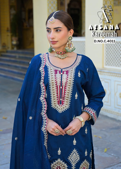 Kareemah Afsana Italian Vichitra Readymade Suits Manufacturer India