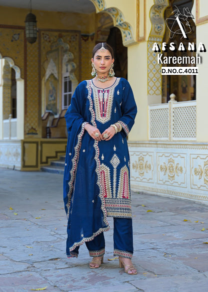 Kareemah Afsana Italian Vichitra Readymade Suits Manufacturer India