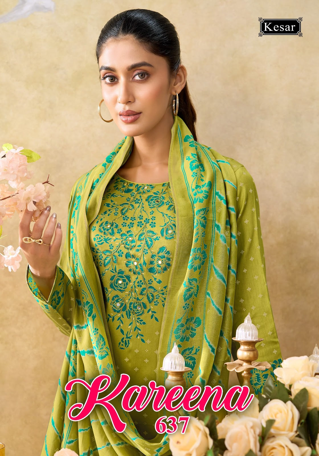 Kareena 637 Kesar Jam Satin Karachi Salwar Suits Wholesaler Gujarat