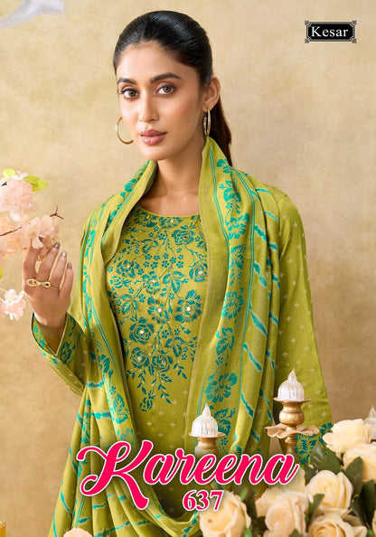 Kareena 637 Kesar Jam Satin Karachi Salwar Suits Wholesaler Gujarat