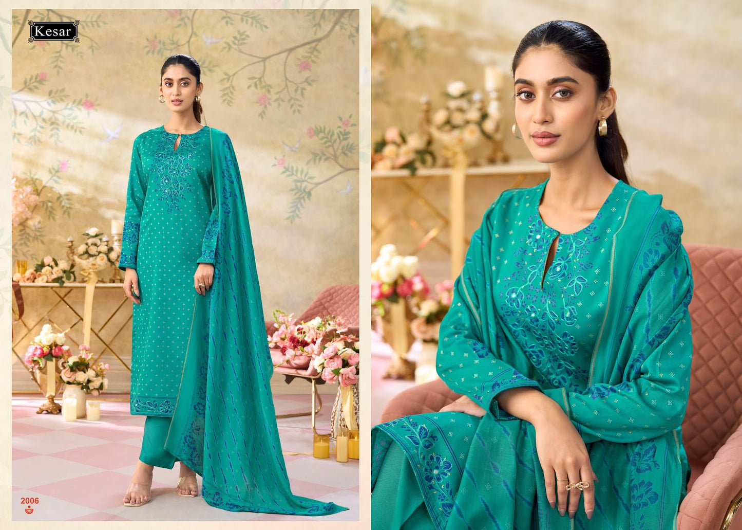 Kareena 637 Kesar Jam Satin Karachi Salwar Suits Wholesaler Gujarat
