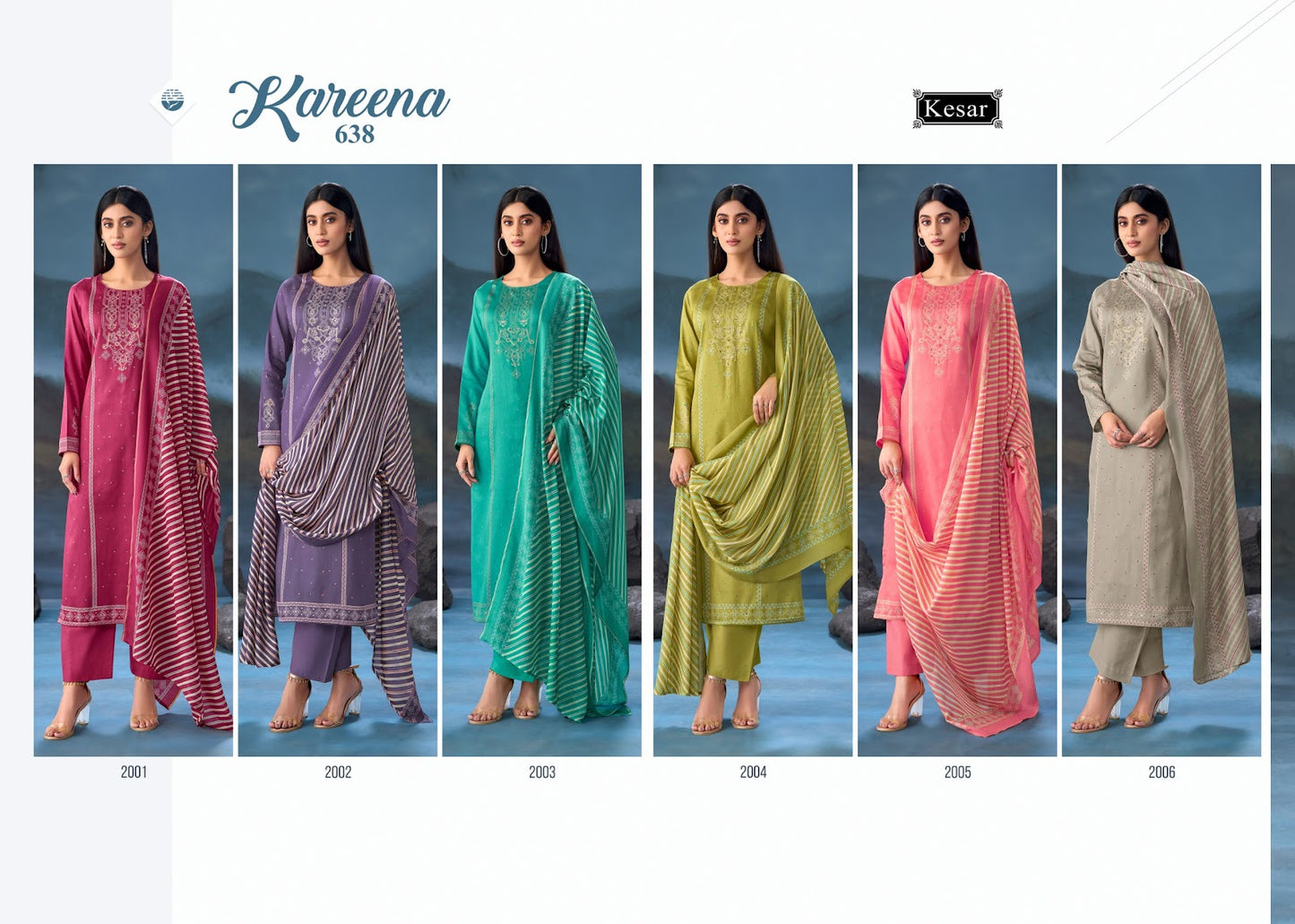 Kareena 638 Kesar Jam Satin Karachi Salwar Suits Exporter Gujarat