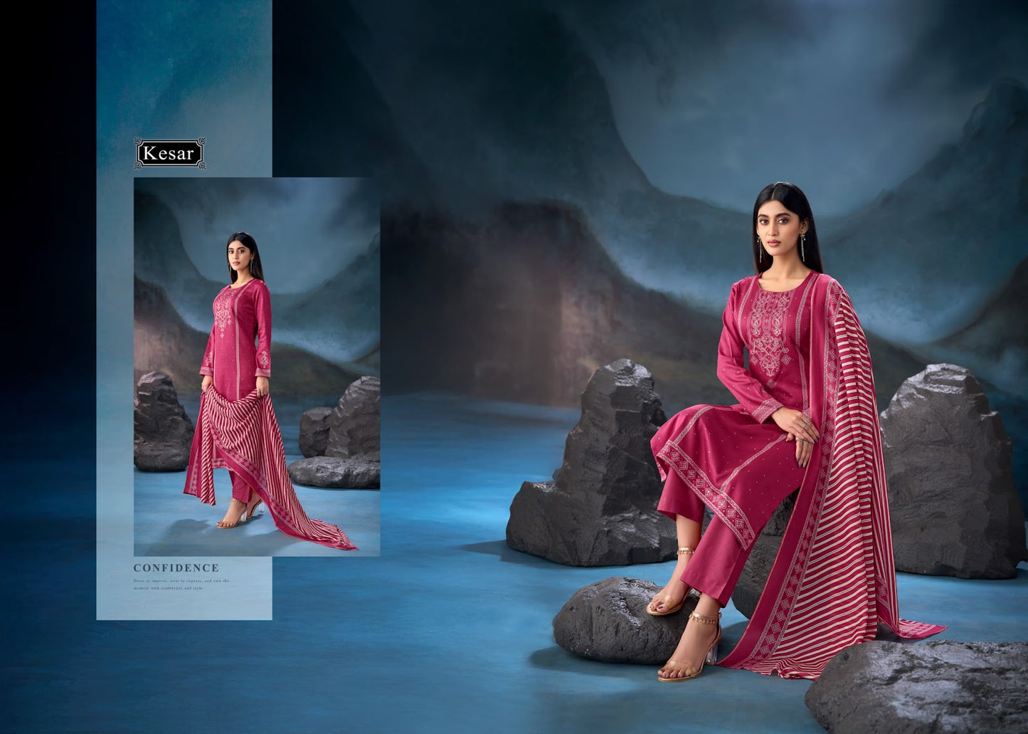 Kareena 638 Kesar Jam Satin Karachi Salwar Suits Exporter Gujarat