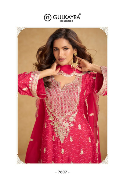 Kareena Gulkayra Designer Chinnon Readymade Plazzo Style Suits Manufacturer Gujarat