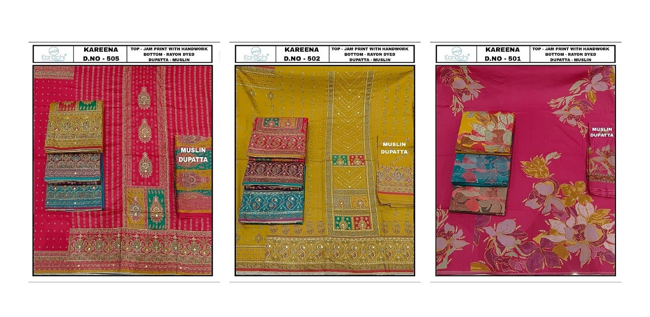Kareena Karachi Prints Salwar Suits Manufacturer Gujarat