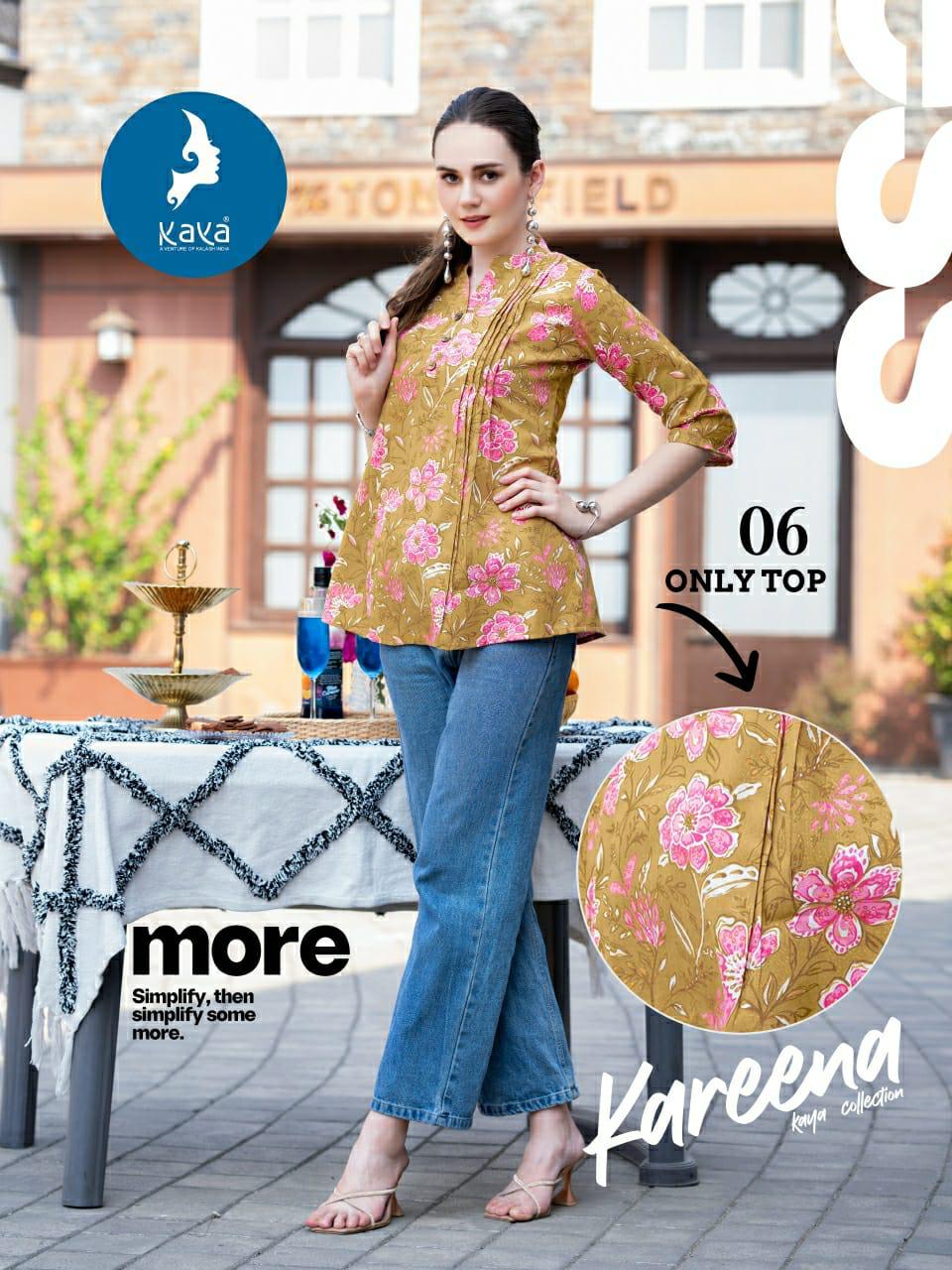 Kareena Kaya Cotton Short Kurtis Supplier