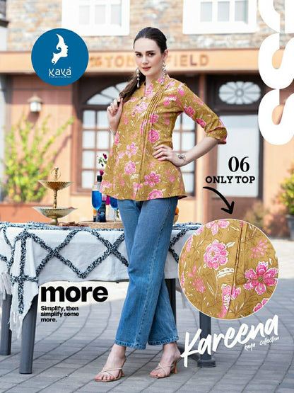 Kareena Kaya Cotton Short Kurtis Supplier