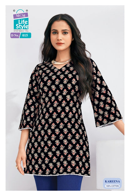 Kareena Mcm Lifestyle Cotton Short Kurtis Manufacturer