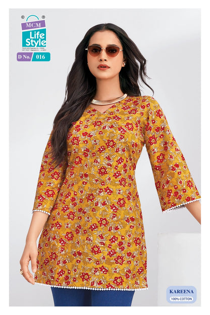 Kareena Mcm Lifestyle Cotton Short Kurtis Manufacturer