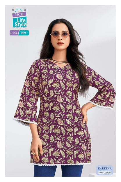 Kareena Mcm Lifestyle Cotton Short Kurtis Manufacturer