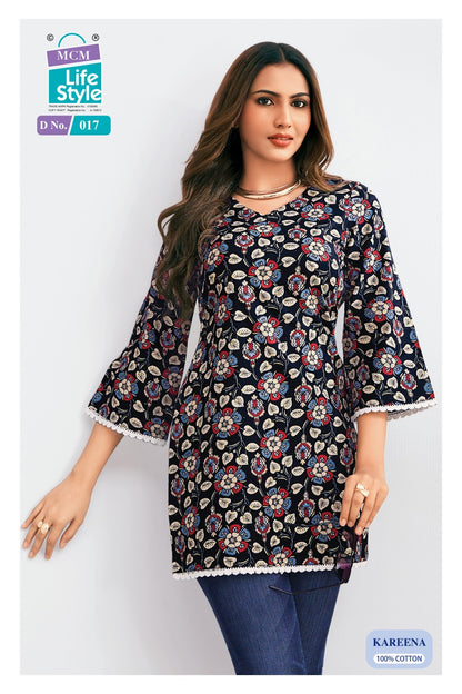 Kareena Mcm Lifestyle Cotton Short Kurtis Manufacturer