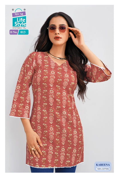 Kareena Mcm Lifestyle Cotton Short Kurtis Manufacturer