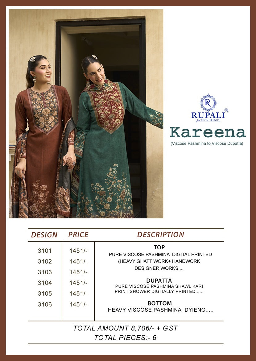 Kareena Rupali Pashmina Suits Exporter Ahmedabad