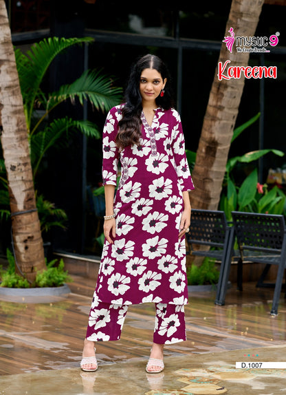Kareena Vol 1 Mystic 9 Rayon Co Ord Set Supplier Ahmedabad