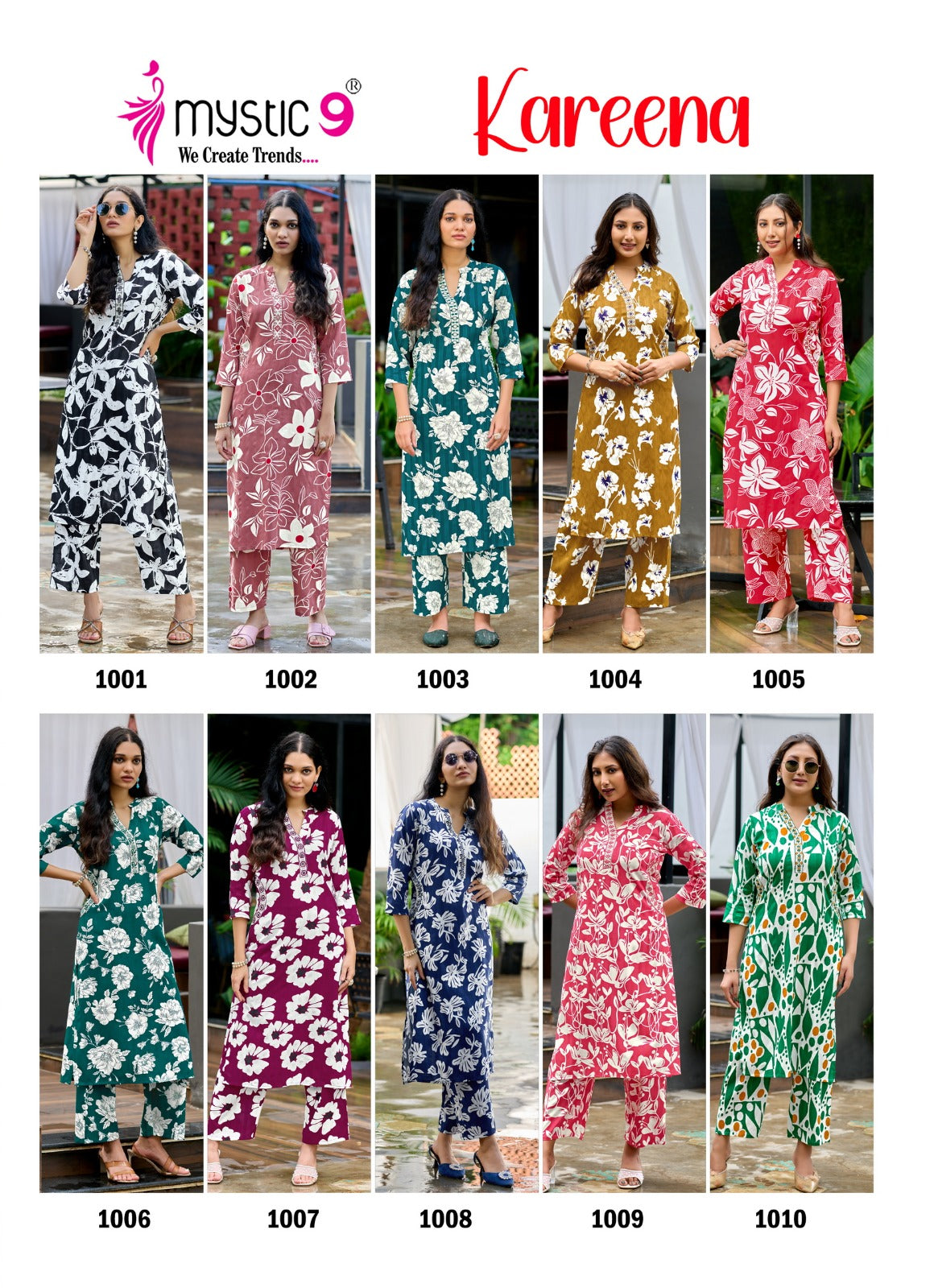 Kareena Vol 1 Mystic 9 Rayon Co Ord Set Supplier Ahmedabad