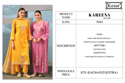 Kareena Vol 618 Kesar Jam Satin Karachi Salwar Suits Wholesaler Gujarat