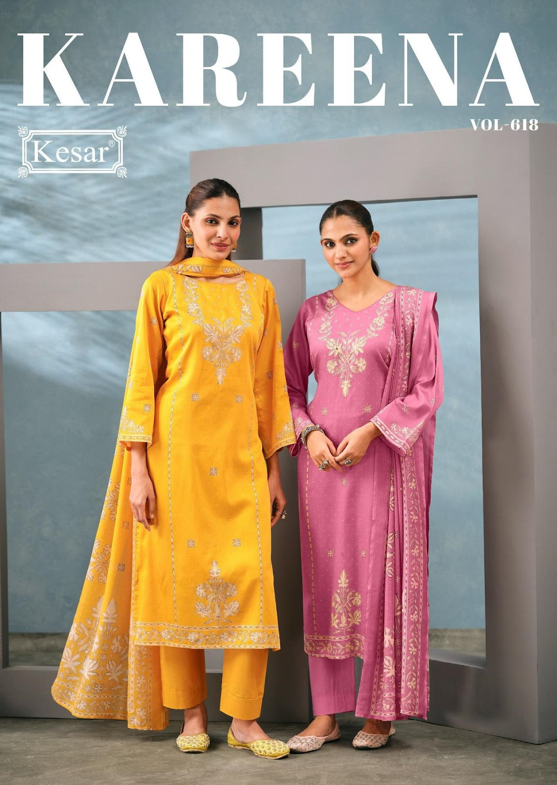 Kareena Vol 618 Kesar Jam Satin Karachi Salwar Suits Wholesaler Gujarat