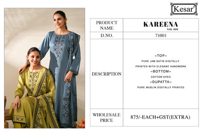Kareena Vol 619 Kesar Jam Satin Karachi Salwar Suits Wholesale