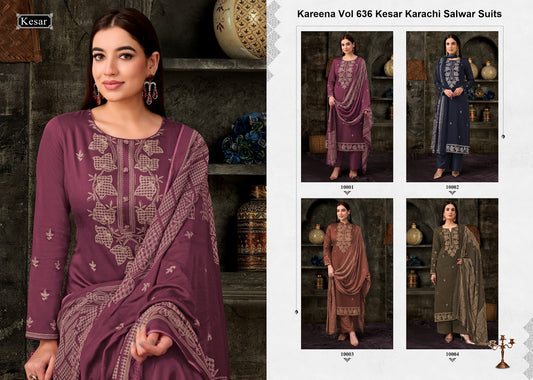 Kareena Vol 636 Kesar Jam Satin Karachi Salwar Suits Exporter