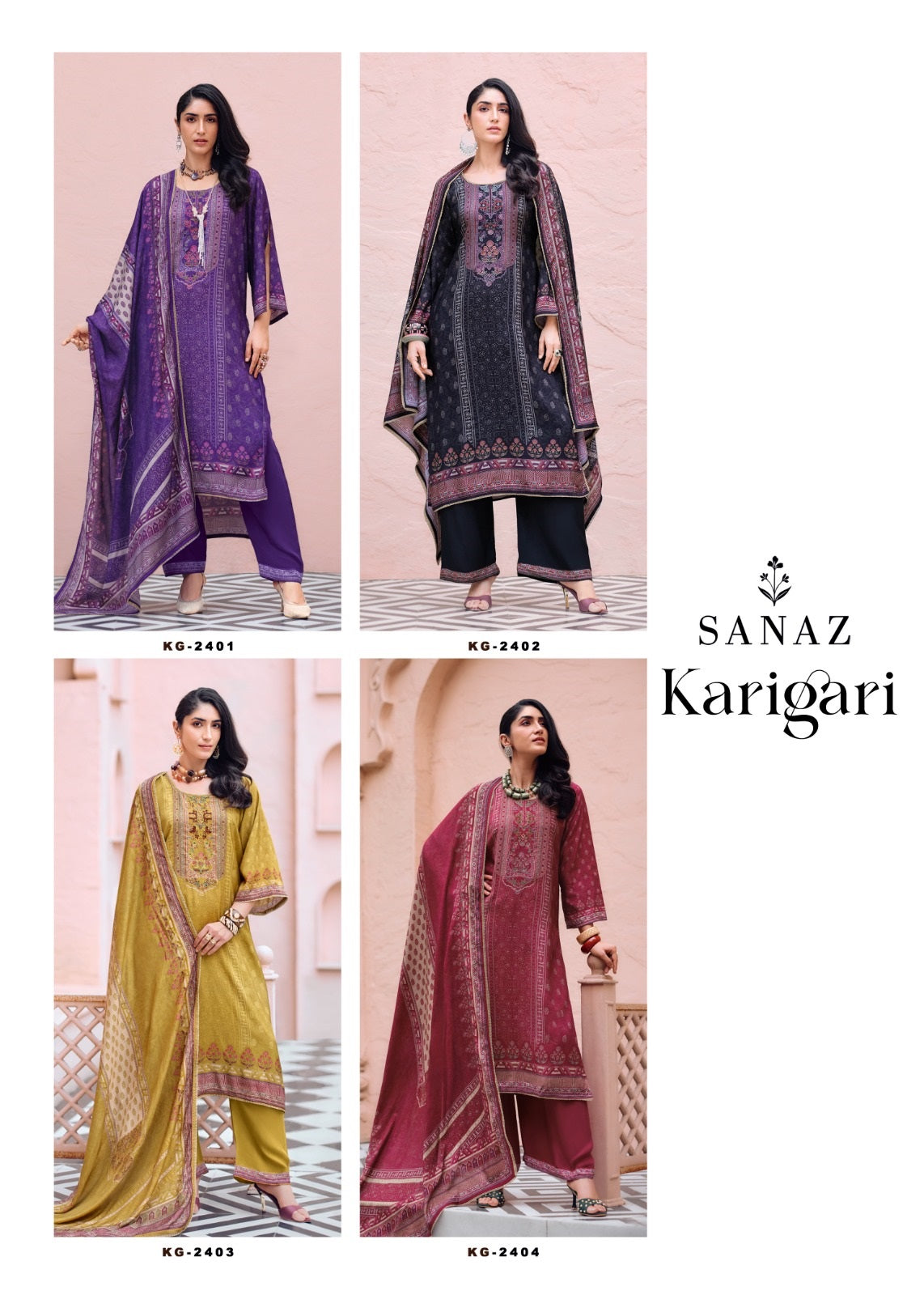 Karigari Sanaz Viscose Muslin Pakistani Salwar Suits Wholesaler