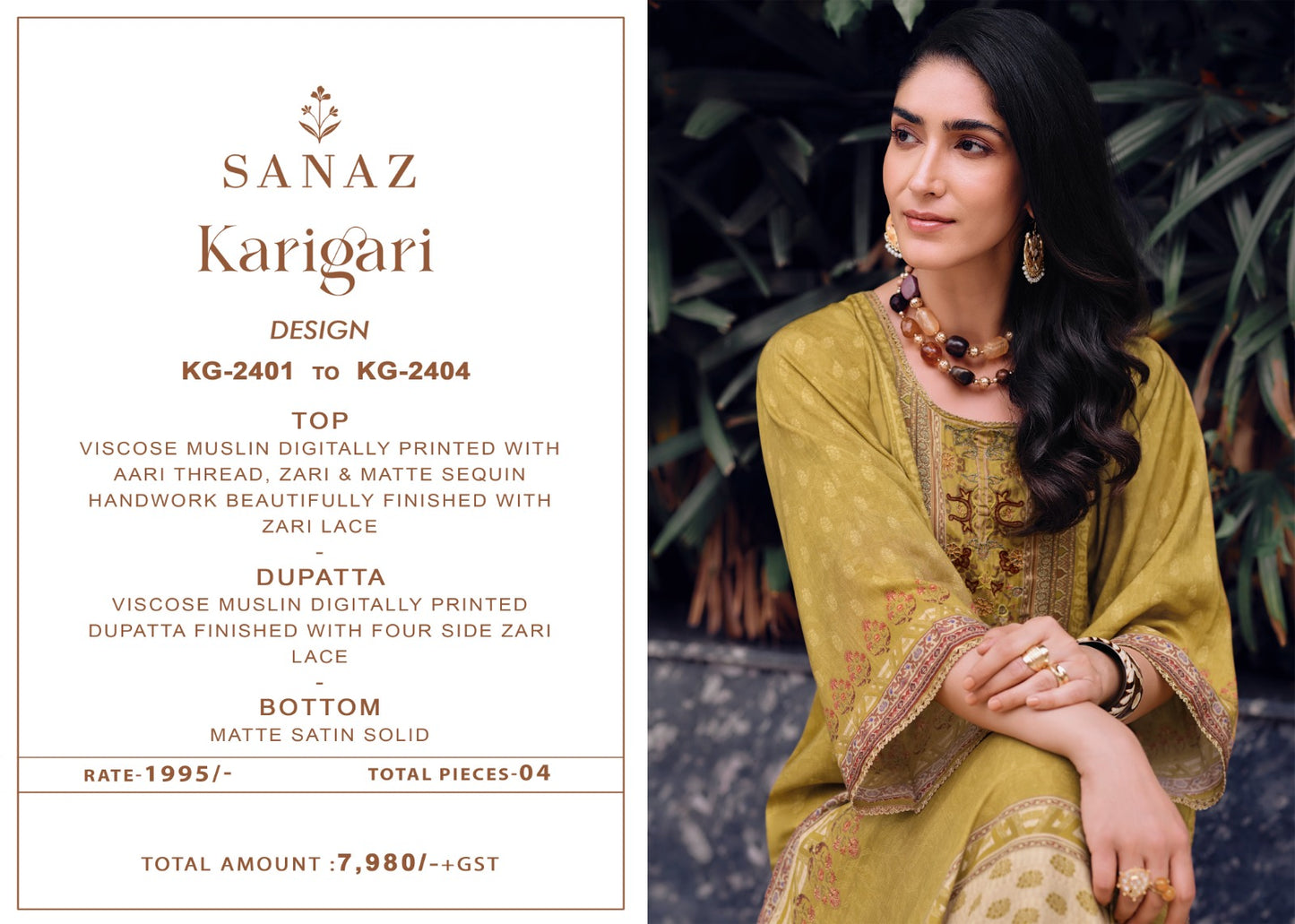 Karigari Sanaz Viscose Muslin Pakistani Salwar Suits Wholesaler