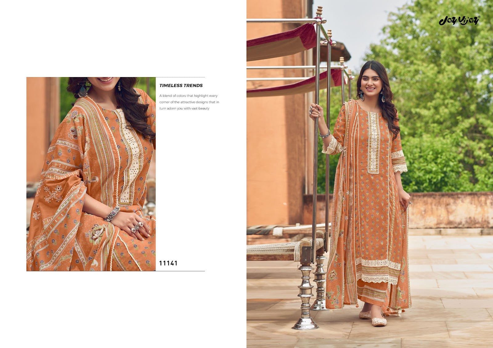 Karigari Tales Jay Vijay Mal Cotton Pant Style Suits Wholesaler India